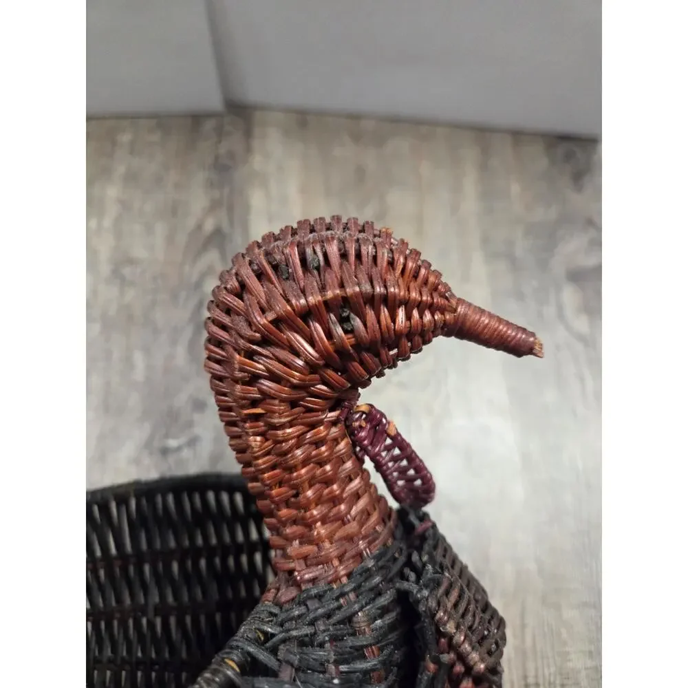 Vintage Colorful Wicker Turkey Basket Thanksgiving Fall Country Rustic 6